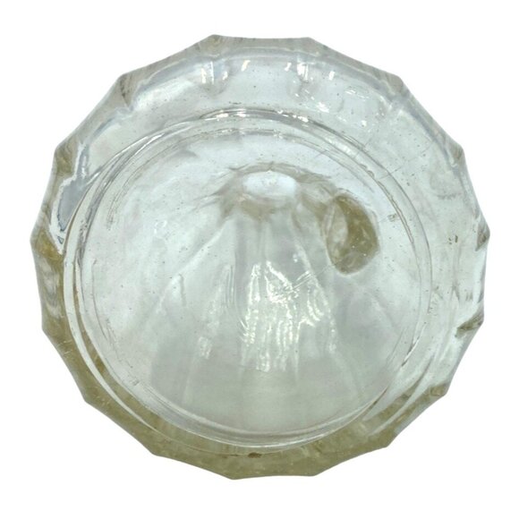 Vintage Clear Glass Ribbed Pitcher Or Cruet - Picture 5 of 8